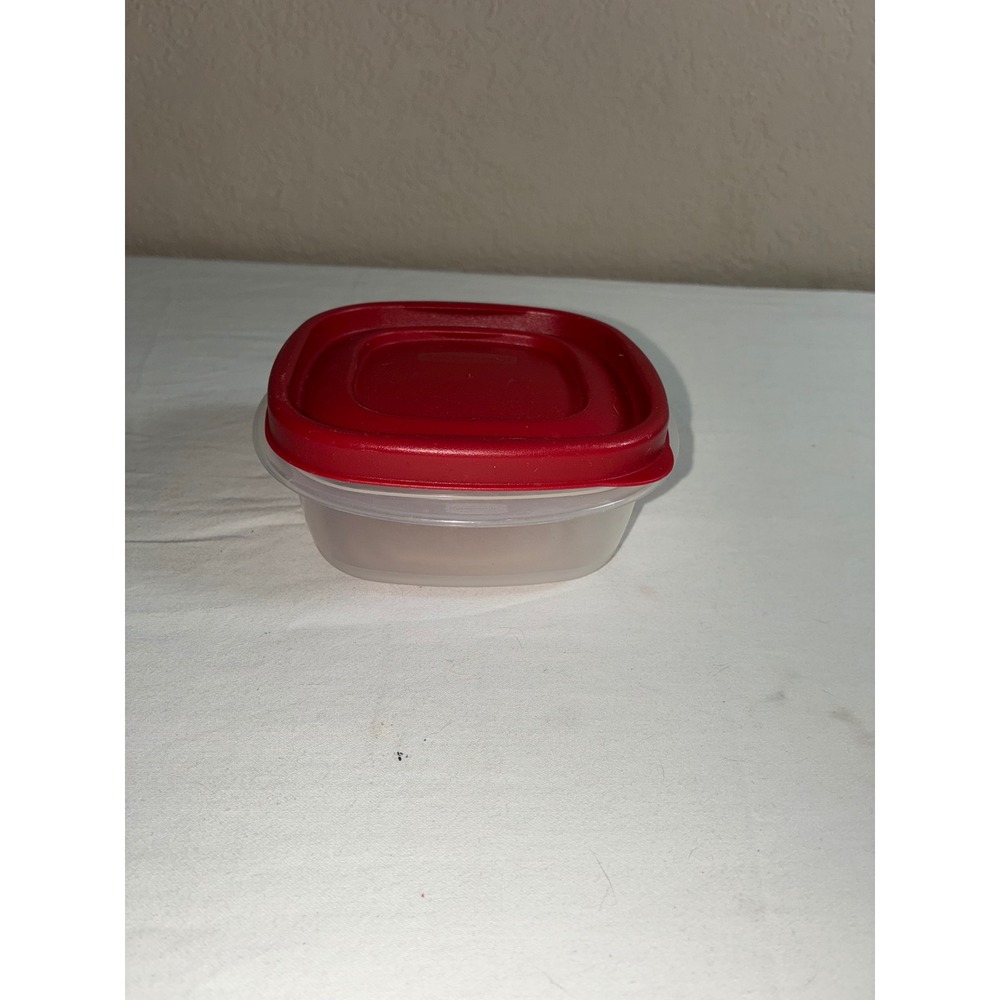 Rubbermaid TakeAlongs 1.25 Cup Square Food Storage Container Red Lid Clear Base